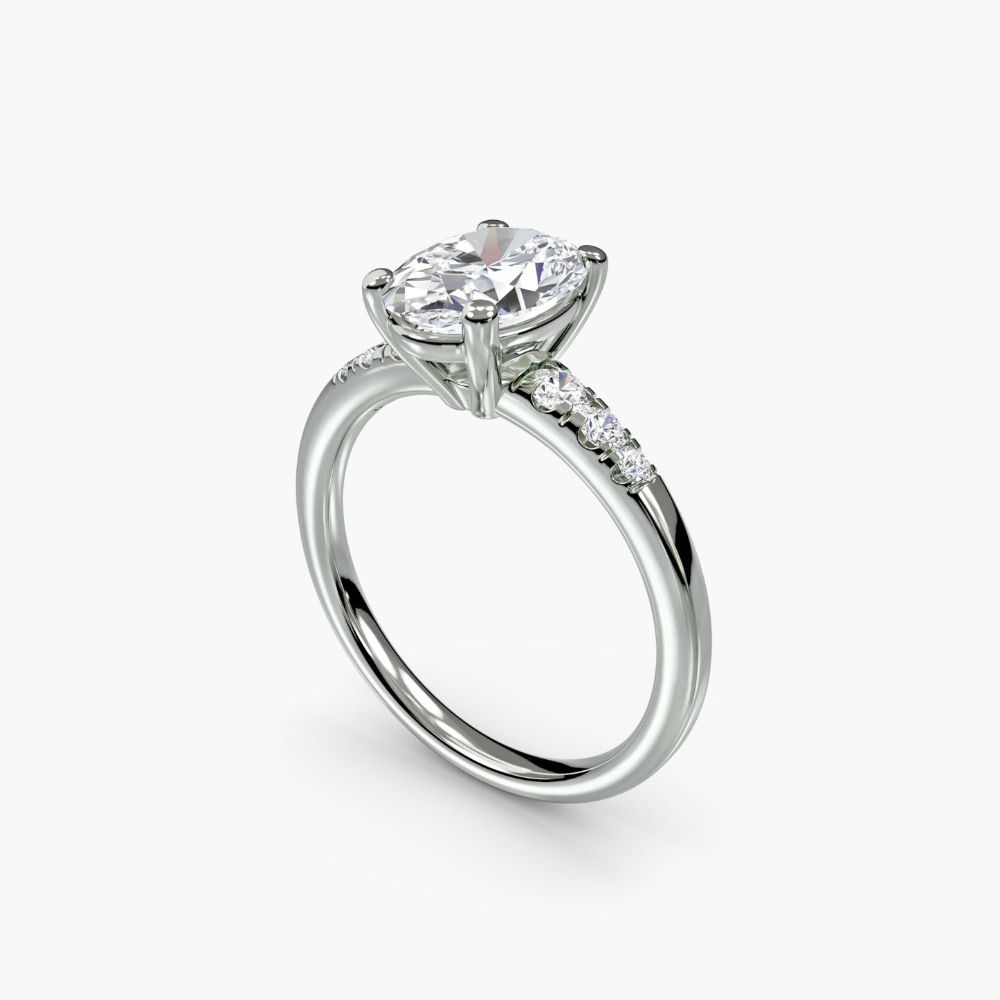 숄더 악센트 Oval 0.5-3.0 ct 18K WG