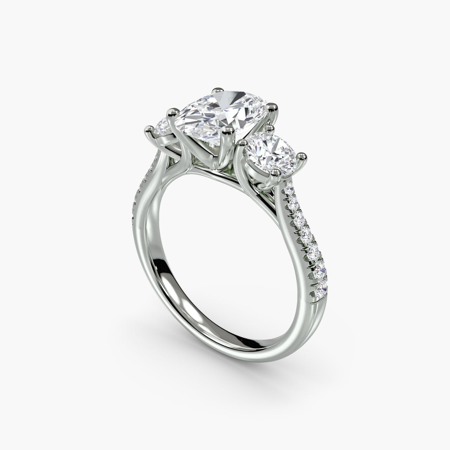 쓰리스톤 파베 Oval 0.5-3.0 ct Platinum