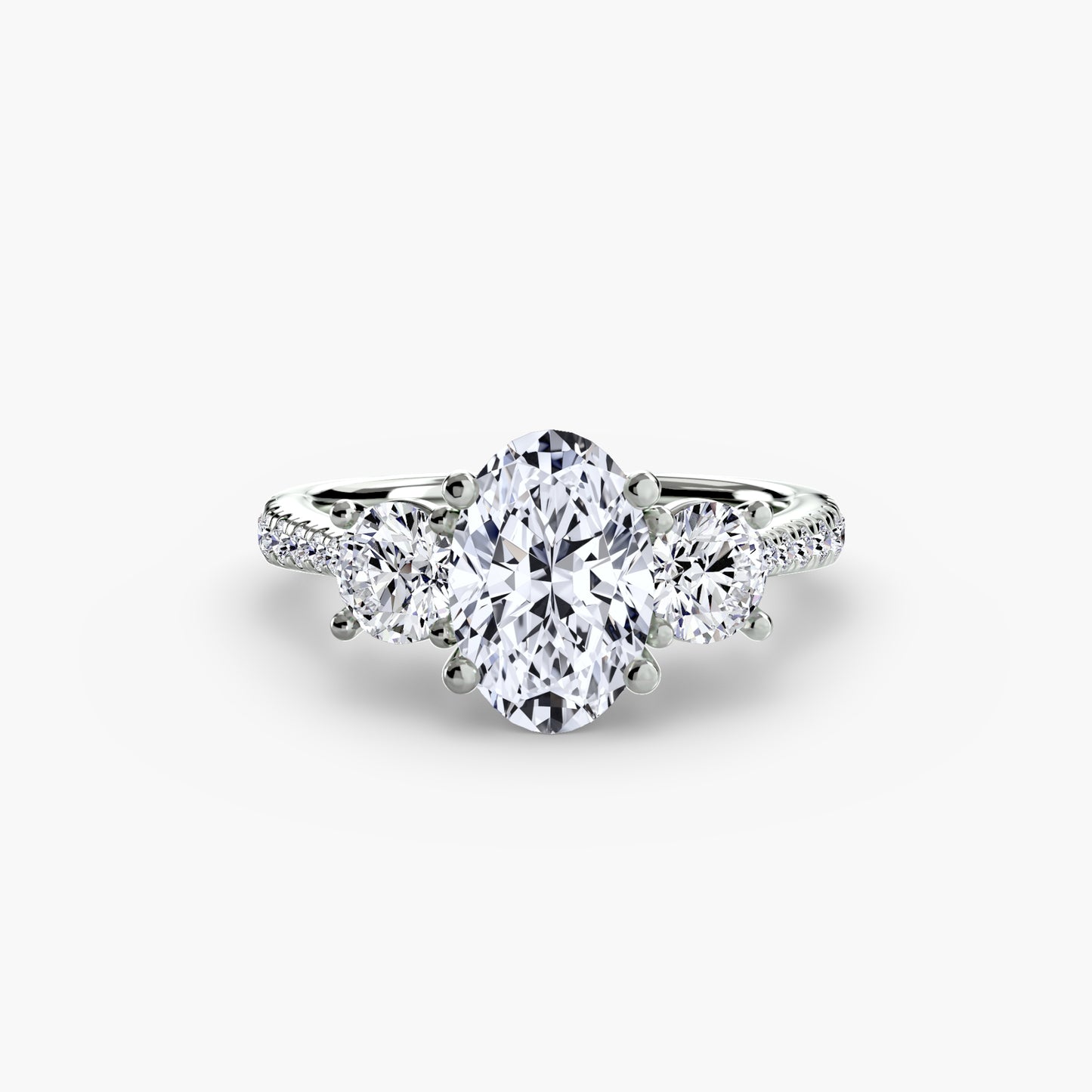 쓰리스톤 파베 Oval 0.5-3.0 ct Platinum
