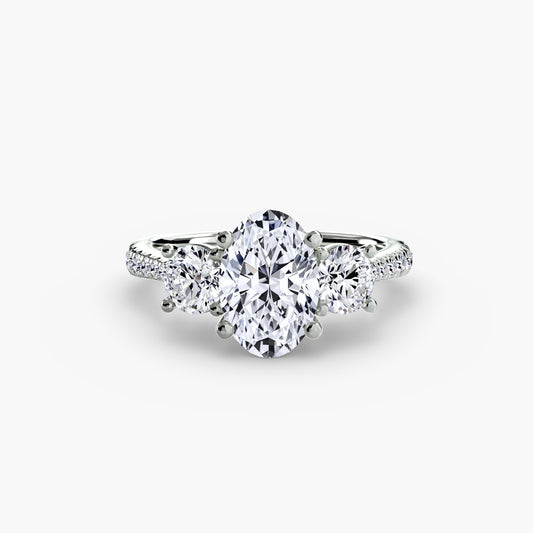 쓰리스톤 파베 Oval 0.5-3.0 ct Platinum
