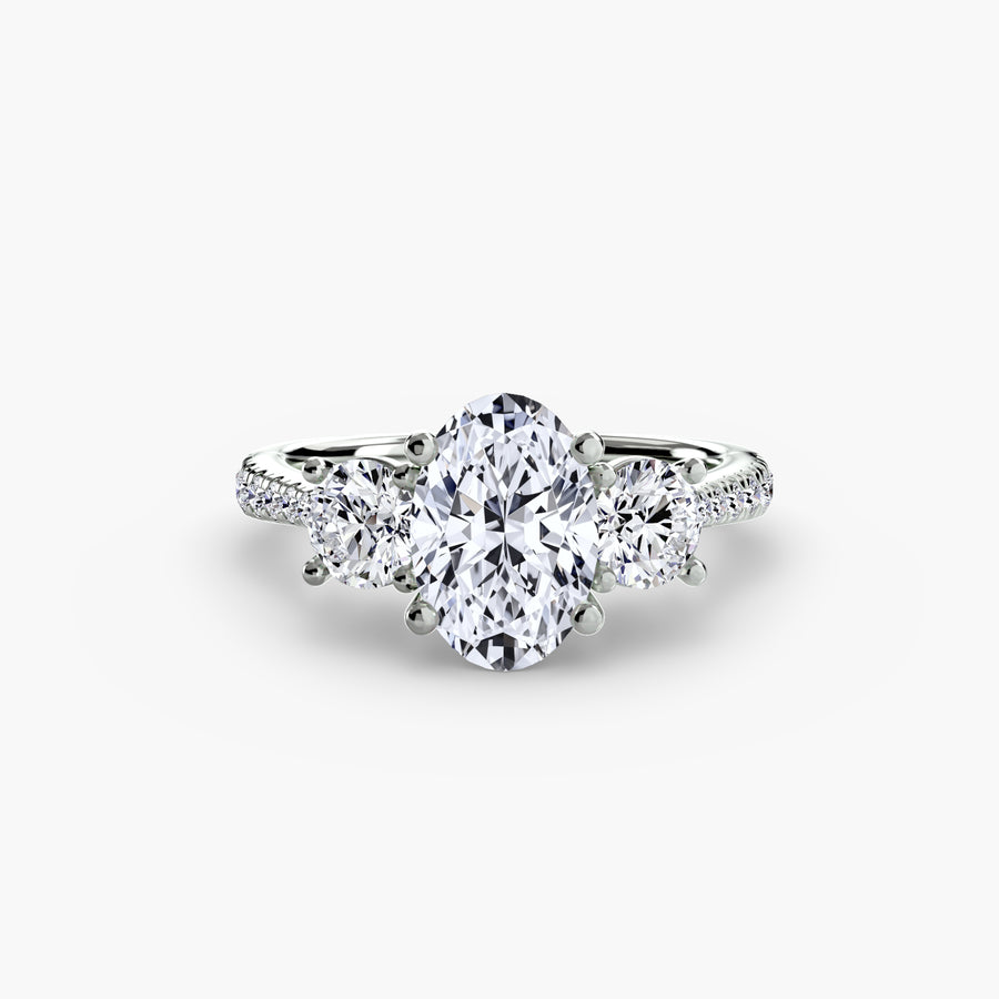 쓰리스톤 파베 Oval 0.5-3.0 ct Platinum