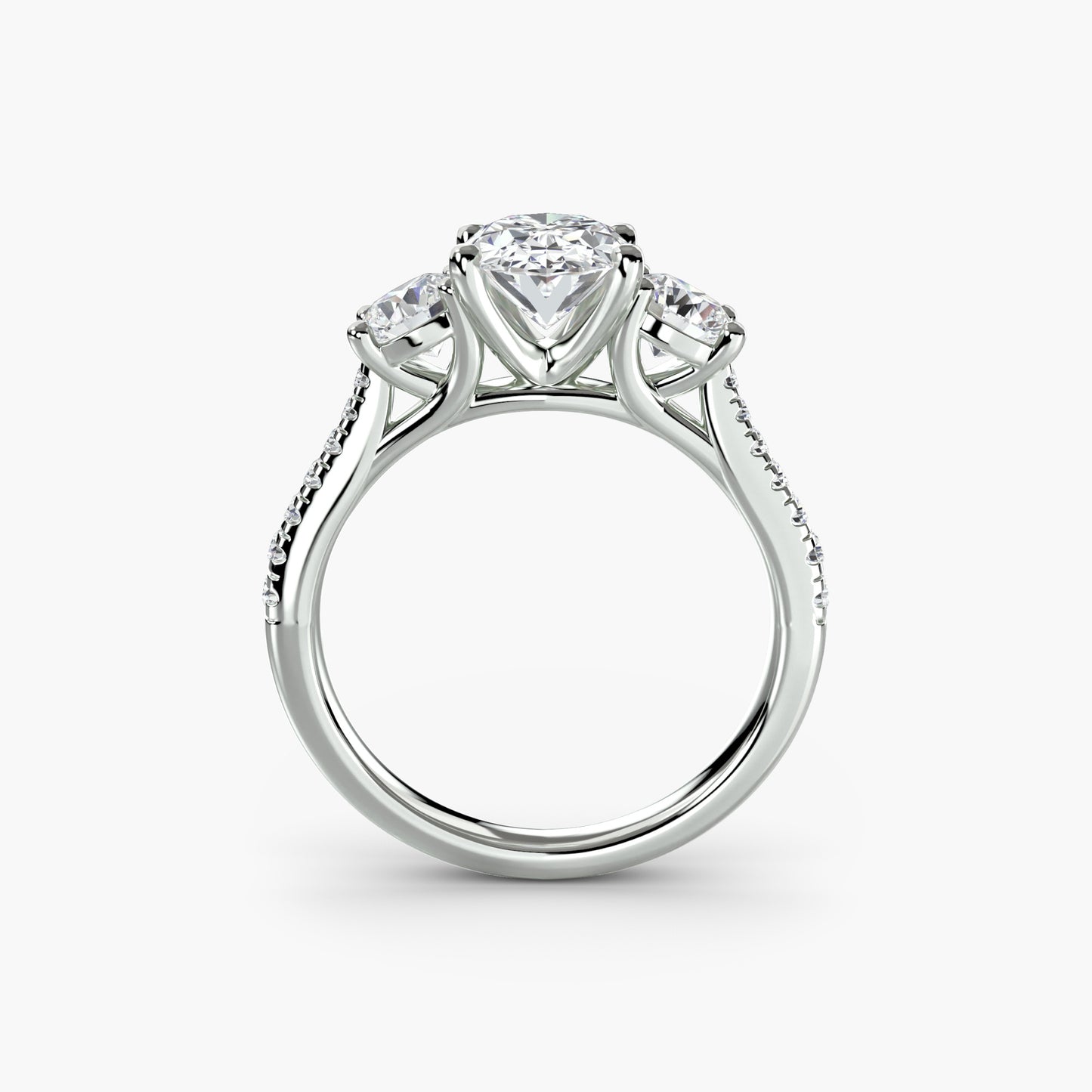 쓰리스톤 파베 Oval 0.5-3.0 ct Platinum