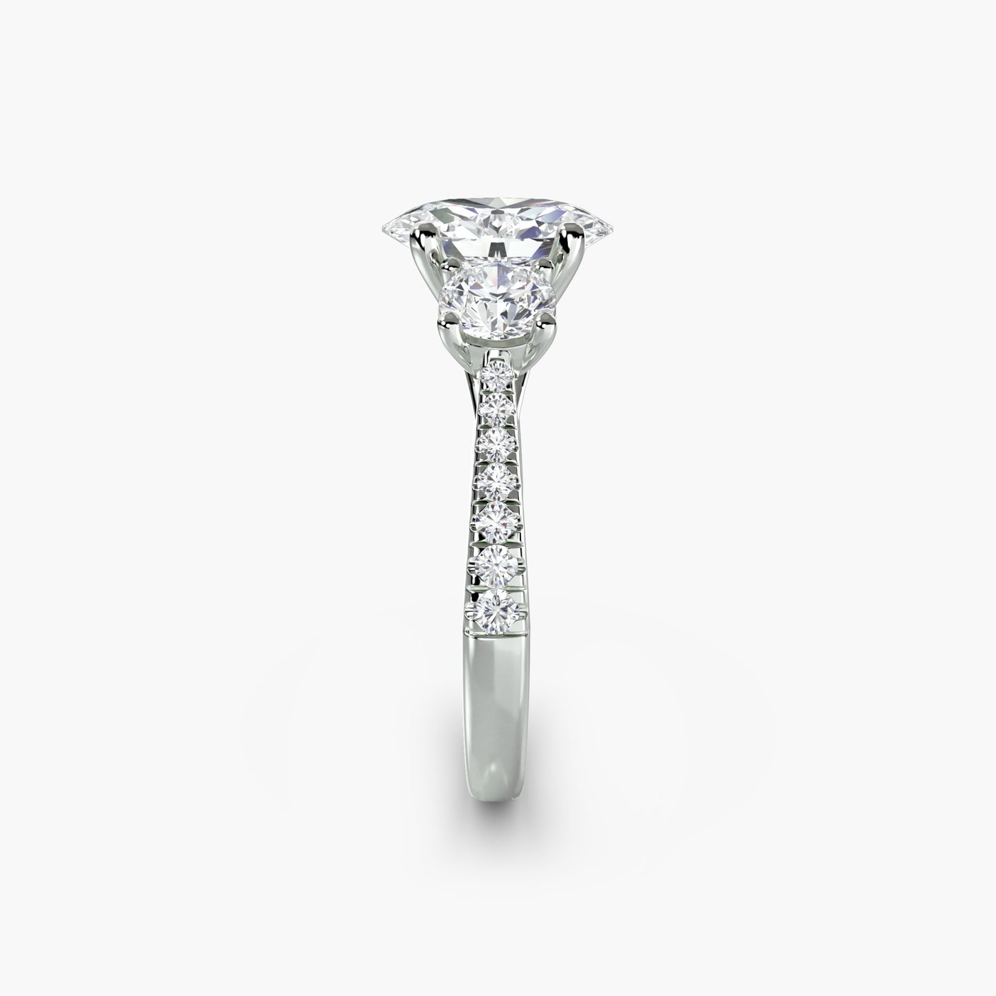 쓰리스톤 파베 Oval 0.5-3.0 ct Platinum