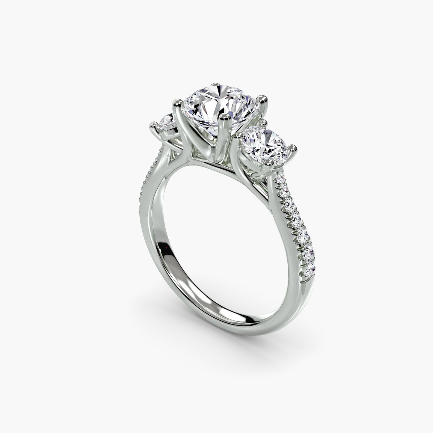 쓰리스톤 파베 Round 0.5-3.0 ct 14K WG