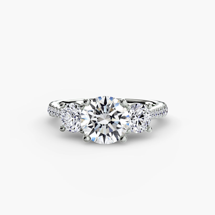 쓰리스톤 파베 Round 0.5-3.0 ct 14K WG