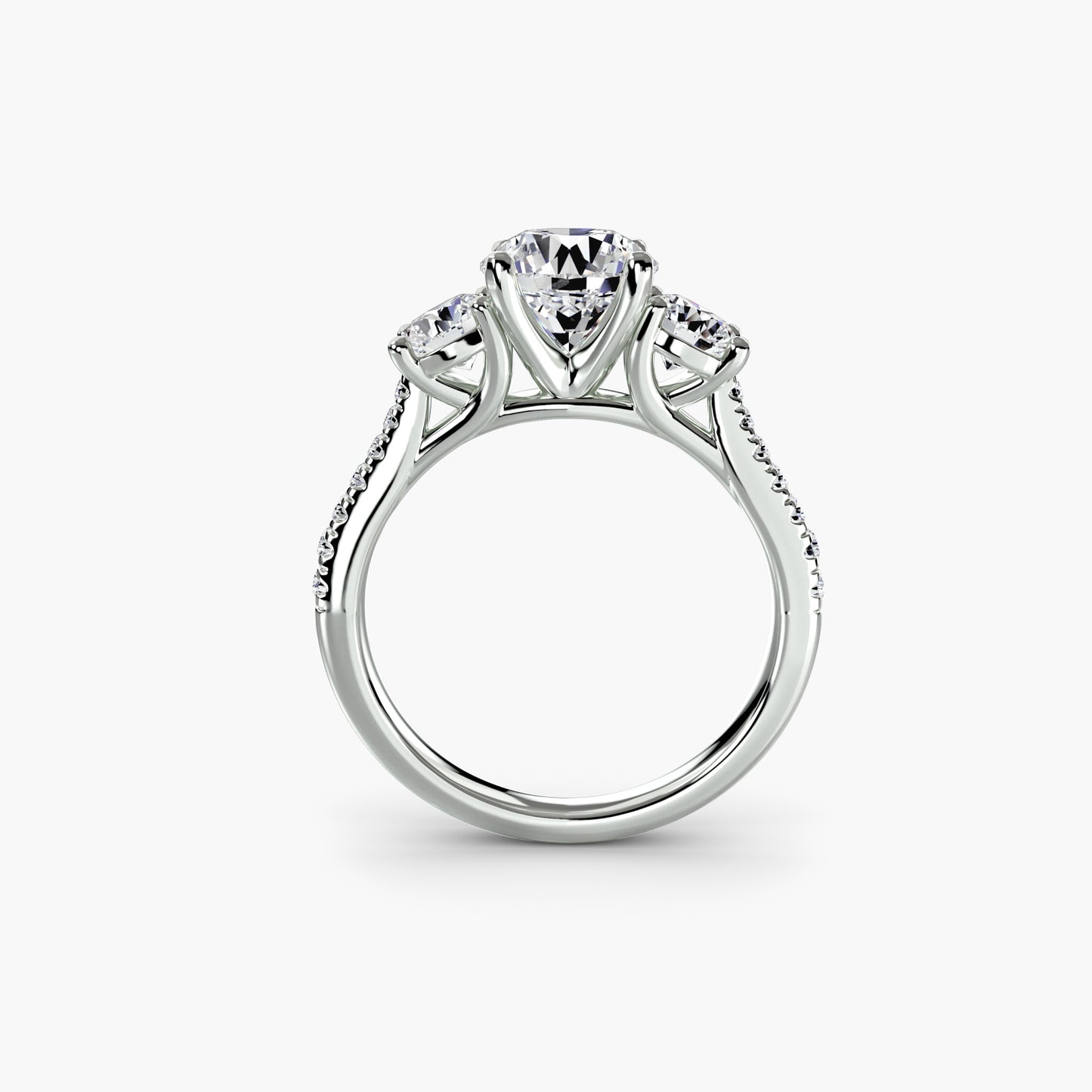 쓰리스톤 파베 Round 0.5-3.0 ct 14K WG