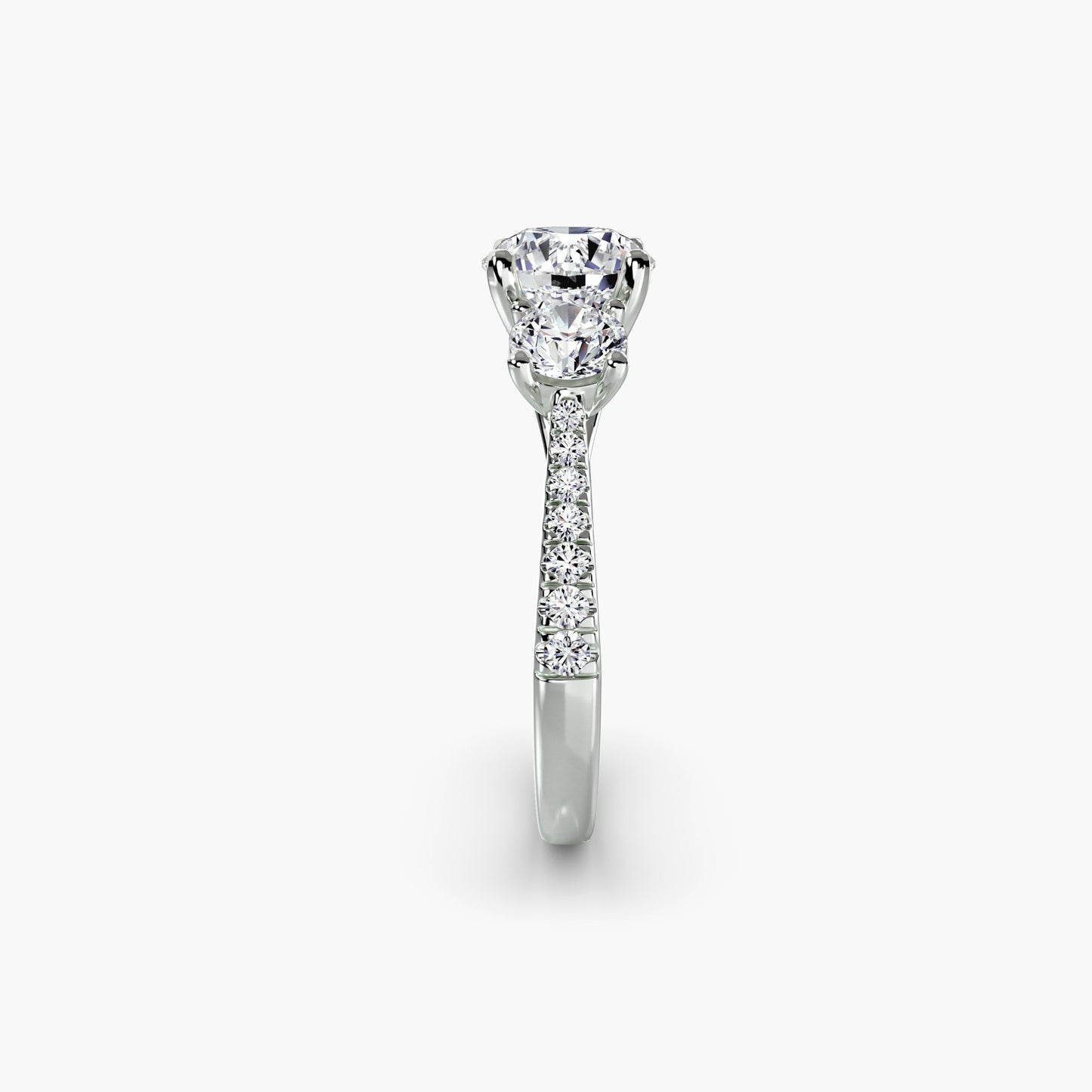 쓰리스톤 파베 Round 0.5-3.0 ct 14K WG