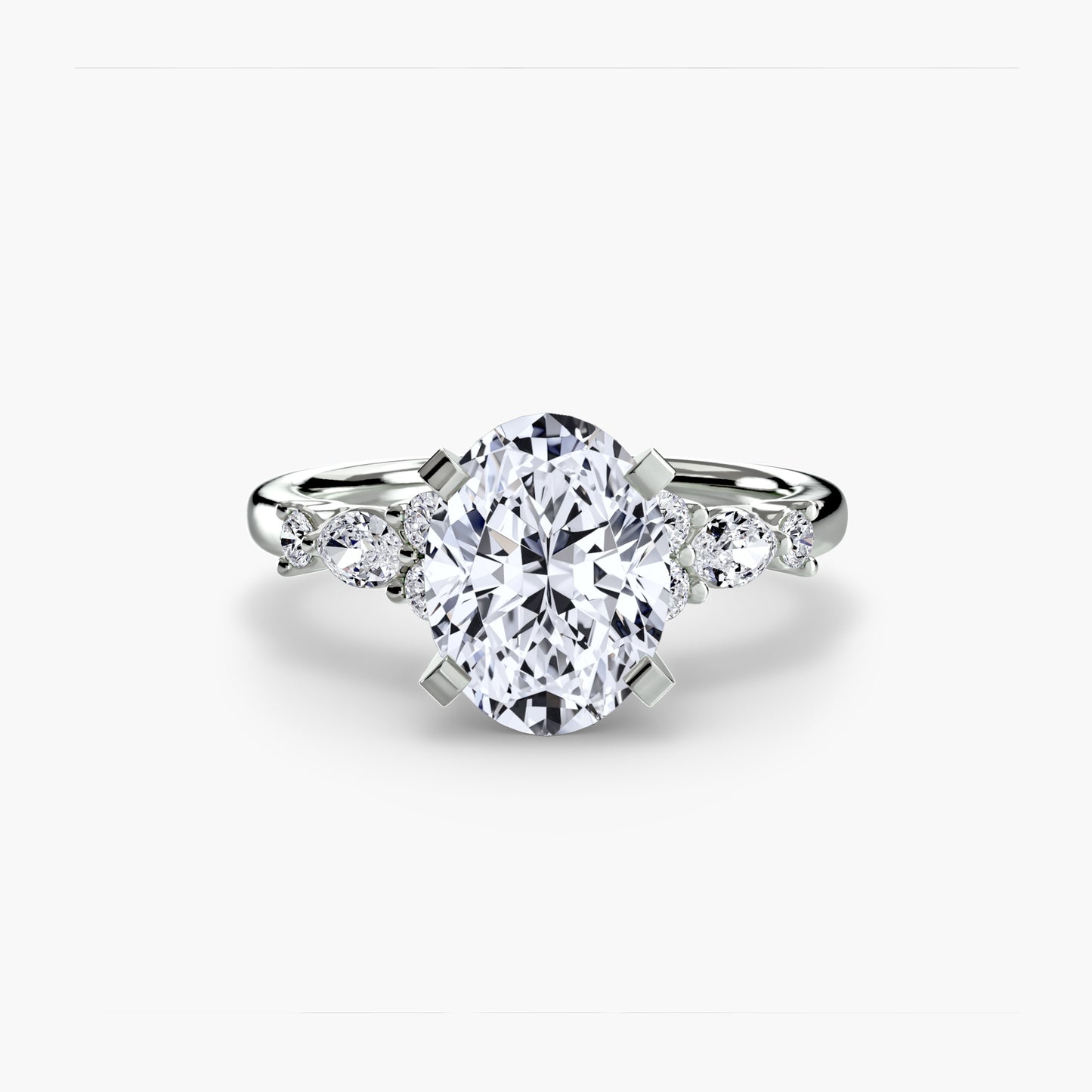 플로럴 악센트 Oval 0.5-3.0 ct 14K WG