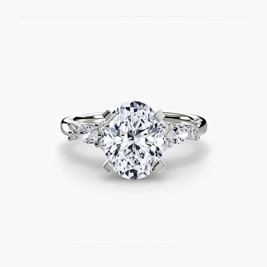 플로럴 악센트 Oval 0.5-3.0 ct 14K WG