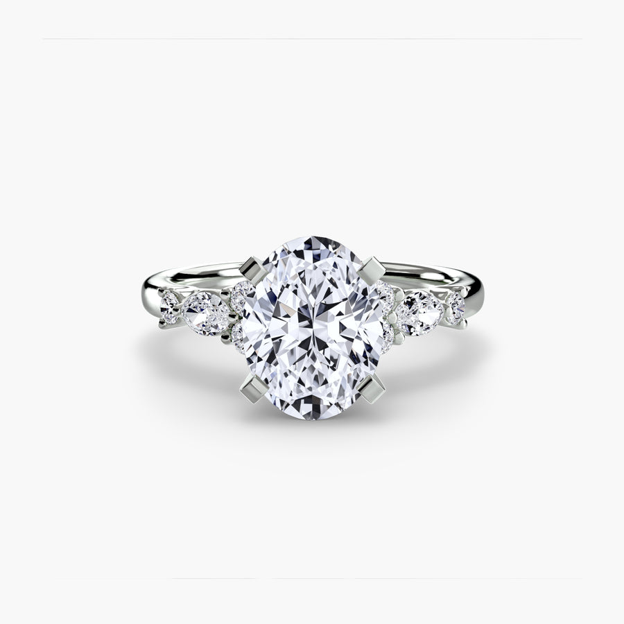 플로럴 악센트 Oval 0.5-3.0 ct 14K WG