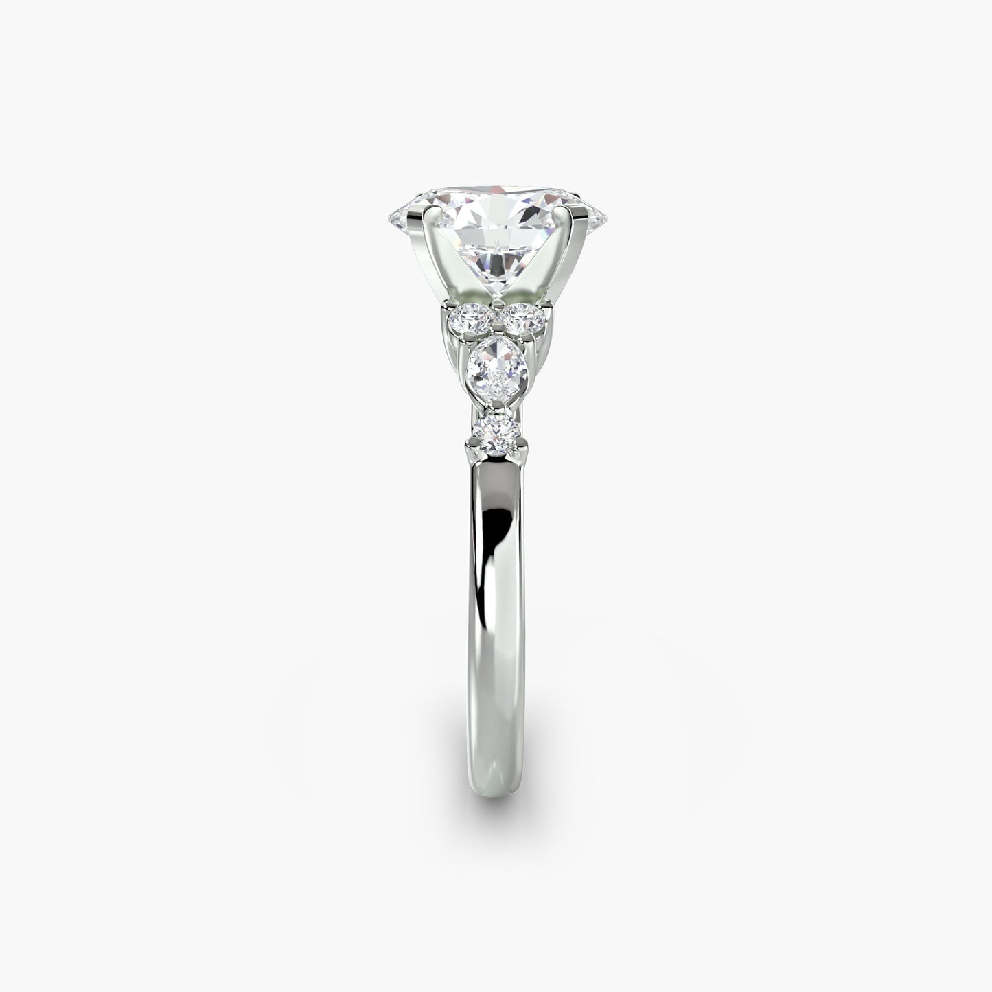플로럴 악센트 Oval 0.5-3.0 ct 14K WG