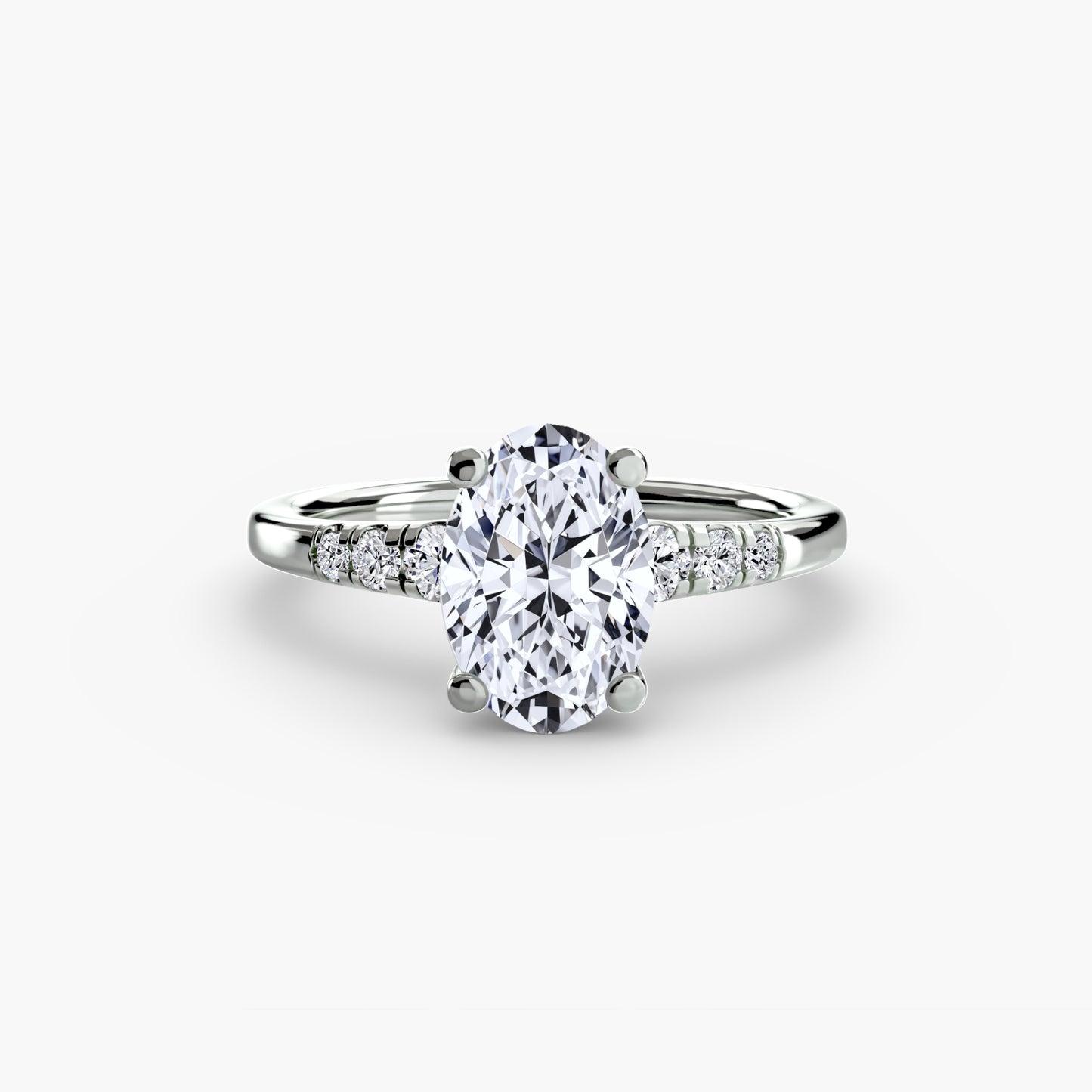 숄더 악센트 Oval 0.5-3.0 ct 18K WG