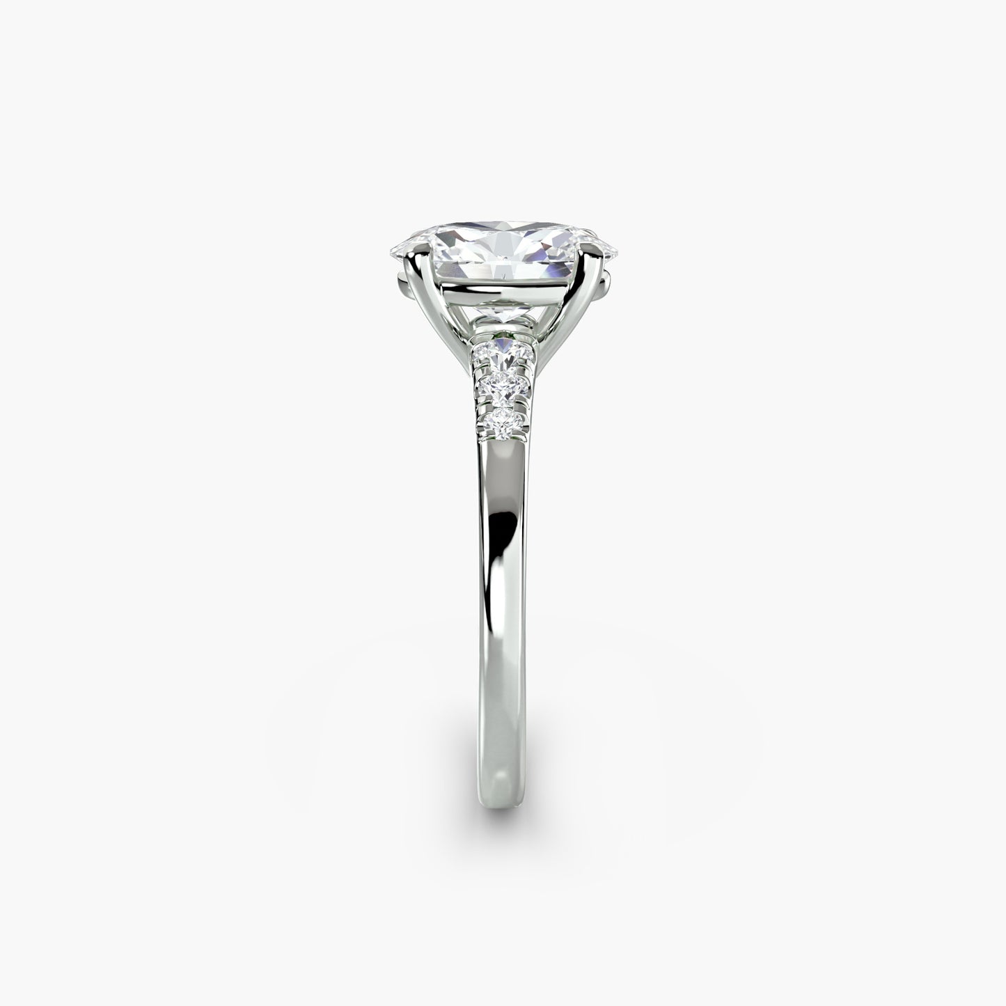 숄더 악센트 Oval 0.5-3.0 ct 18K WG