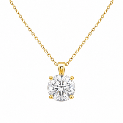 14K 라운드 랩다이아몬드 0.95ct 4프롱 목걸이 hover