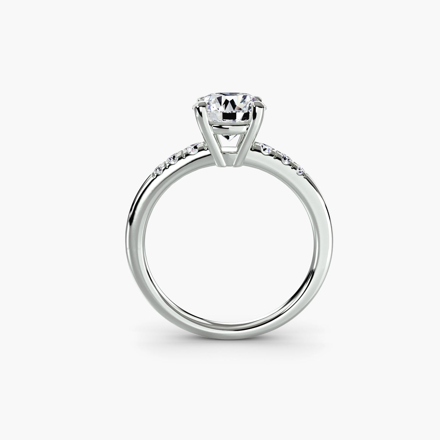 Solitaire with Shoulder Accents · 18K White Gold Round Lab Diamond