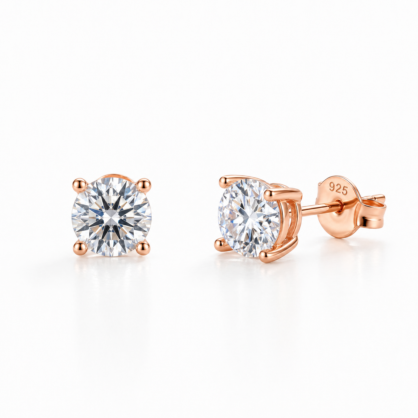 라운드 랩 다이아몬드 이어링 — 1.0ct