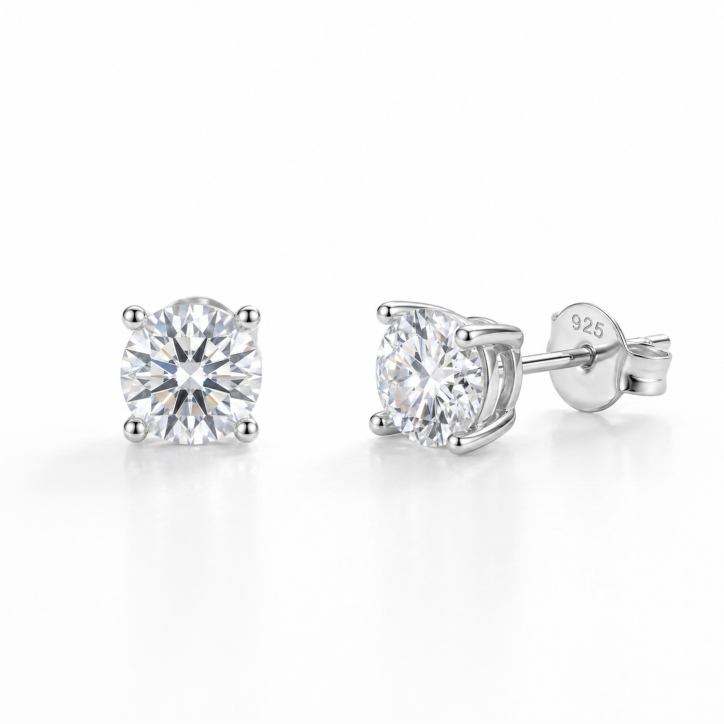 라운드 랩 다이아몬드 이어링 — 1.0ct