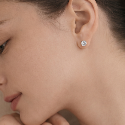 라운드 랩 다이아몬드 이어링 — 2.0ct