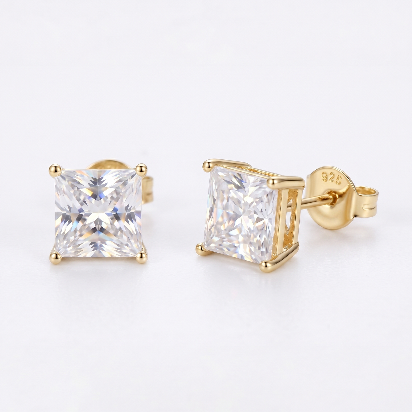 스퀘어 랩 다이아몬드 이어링 — 2.8ct