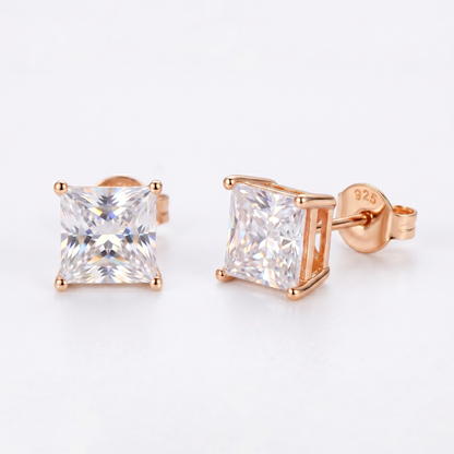 스퀘어 랩 다이아몬드 이어링 — 1.8ct